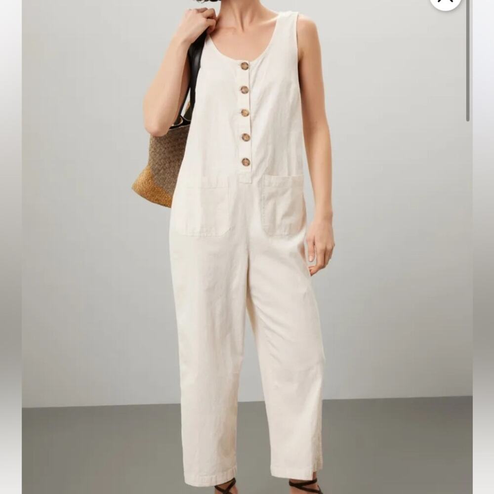 Marine Layer Sydney Beach Off-White Jumpsuit Size Medium